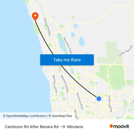 Camboon Rd After Benara Rd to Mindarie map