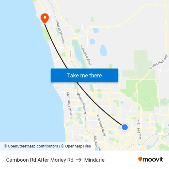 Camboon Rd After Morley Rd to Mindarie map