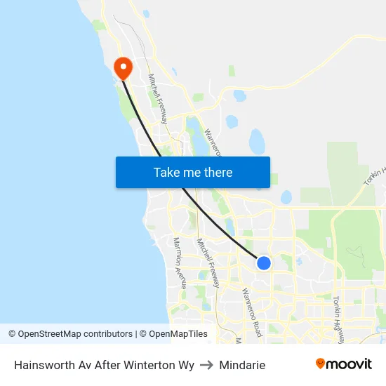 Hainsworth Av After Winterton Wy to Mindarie map