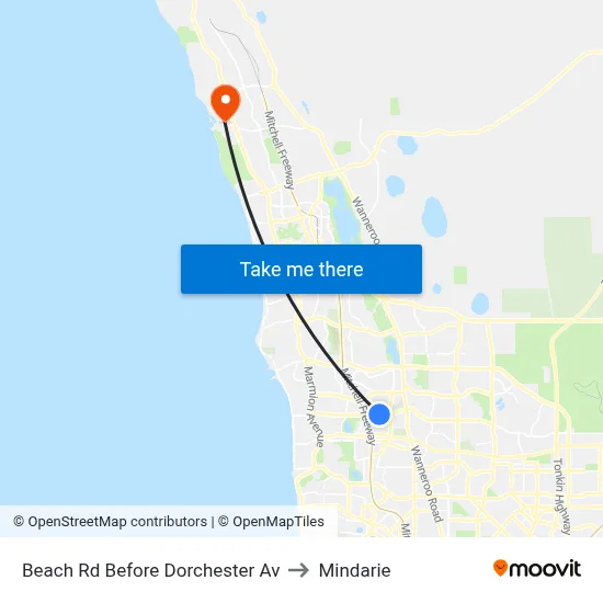 Beach Rd Before Dorchester Av to Mindarie map