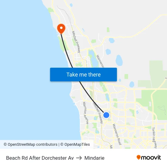 Beach Rd After Dorchester Av to Mindarie map
