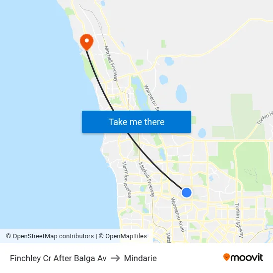 Finchley Cr After Balga Av to Mindarie map