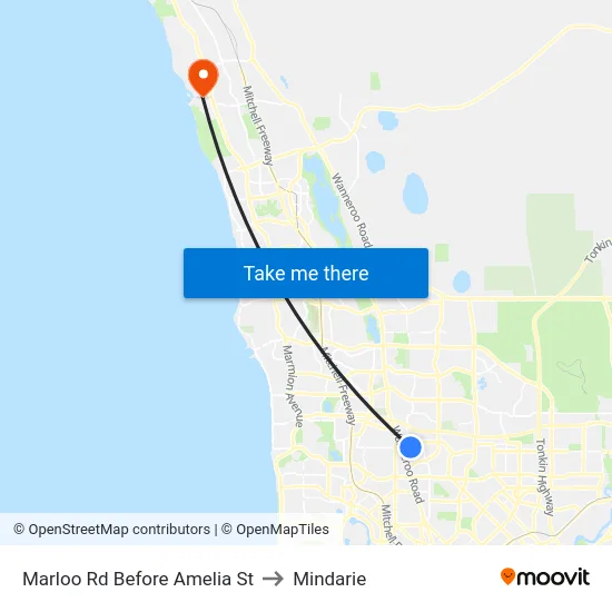 Marloo Rd Before Amelia St to Mindarie map