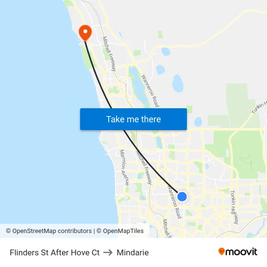 Flinders St After Hove Ct to Mindarie map