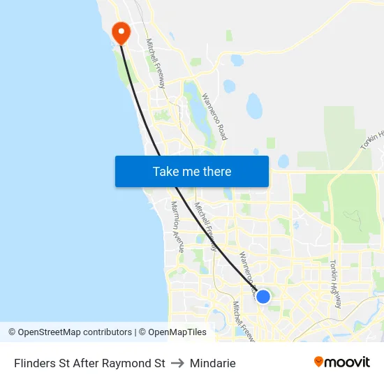 Flinders St After Raymond St to Mindarie map