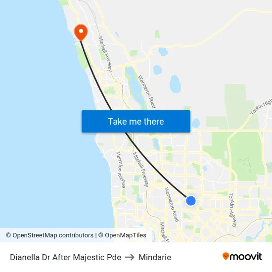 Dianella Dr After Majestic Pde to Mindarie map