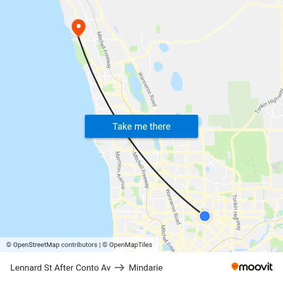 Lennard St After Conto Av to Mindarie map