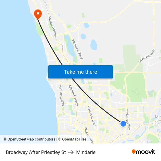 Broadway   After Priestley St to Mindarie map