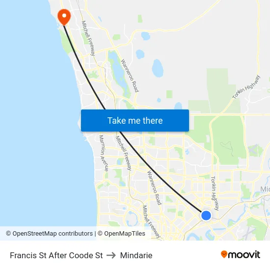 Francis St After Coode St to Mindarie map