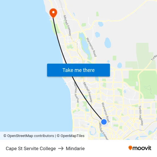Cape St Servite College to Mindarie map