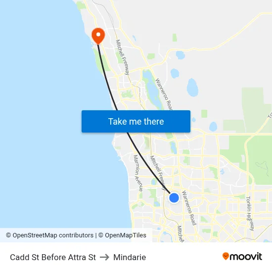 Cadd St Before Attra St to Mindarie map