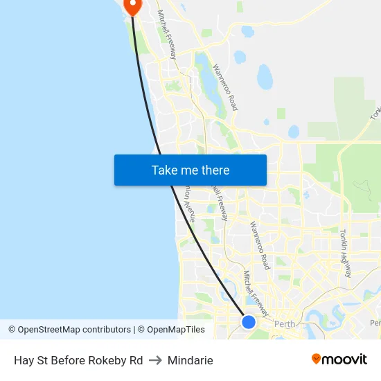 Hay St Before Rokeby Rd to Mindarie map