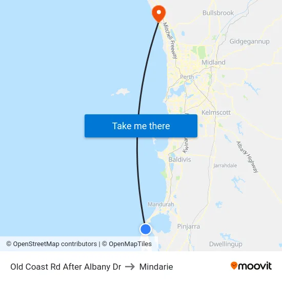 Old Coast Rd After Albany Dr to Mindarie map