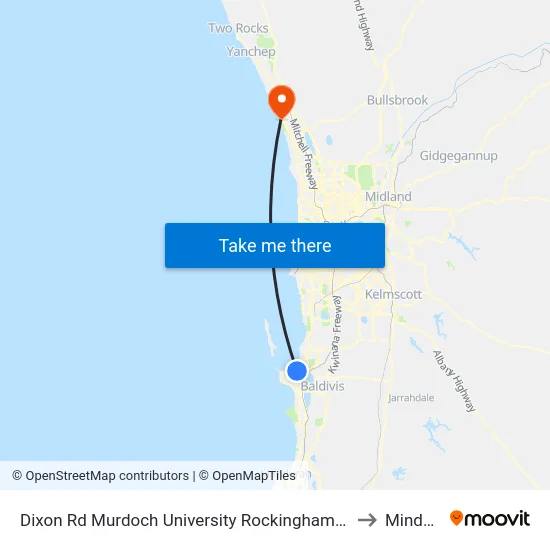 Dixon Rd Murdoch University Rockingham Campus to Mindarie map