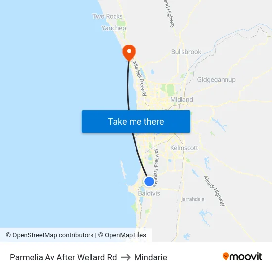 Parmelia Av After Wellard Rd to Mindarie map