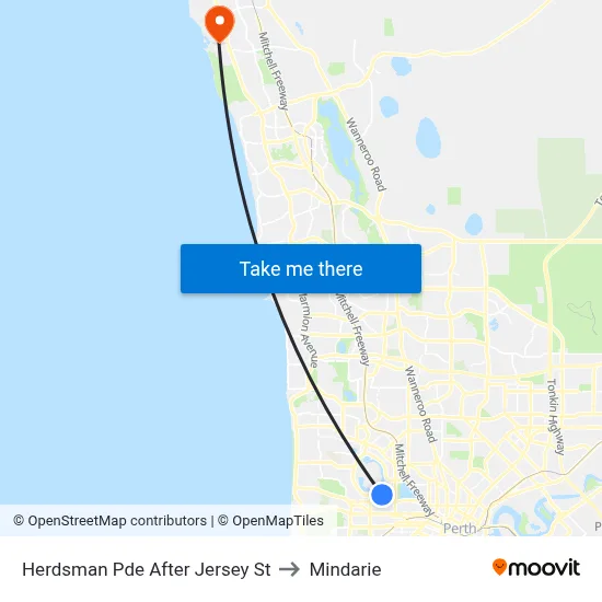 Herdsman Pde After Jersey St to Mindarie map