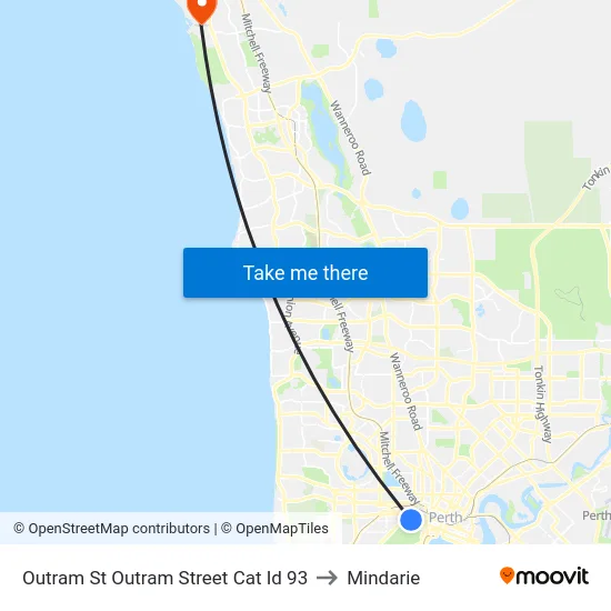 Outram St Outram Street Cat Id 93 to Mindarie map