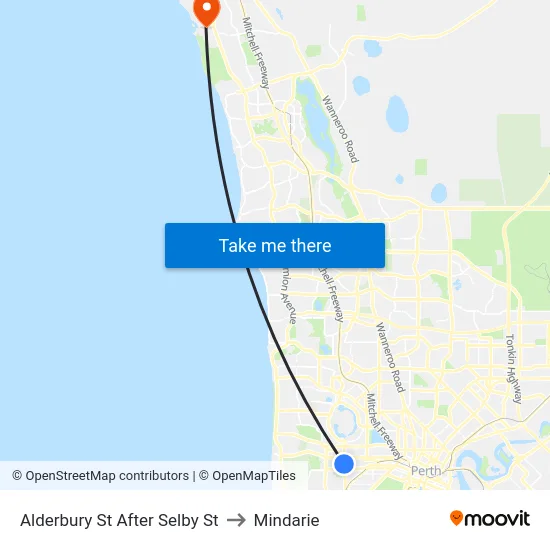 Alderbury St After Selby St to Mindarie map