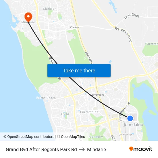 Grand Bvd After Regents Park Rd to Mindarie map