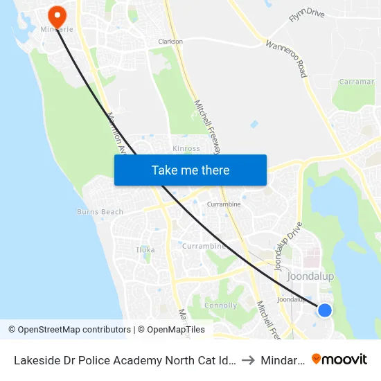 Lakeside Dr Police Academy North Cat Id 7 to Mindarie map