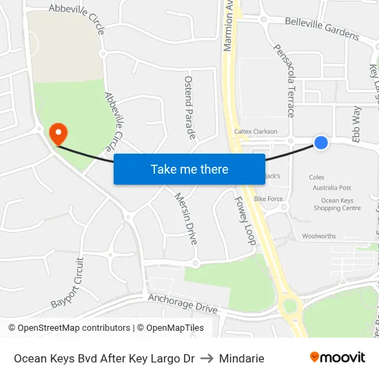 Ocean Keys Bvd After Key Largo Dr to Mindarie map