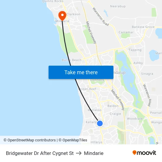 Bridgewater Dr After Cygnet St to Mindarie map