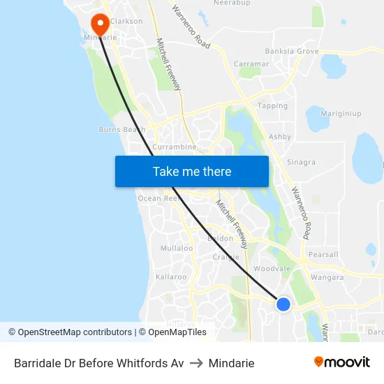 Barridale Dr Before Whitfords Av to Mindarie map