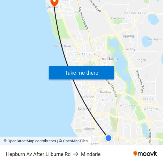 Hepburn Av After Lilburne Rd to Mindarie map