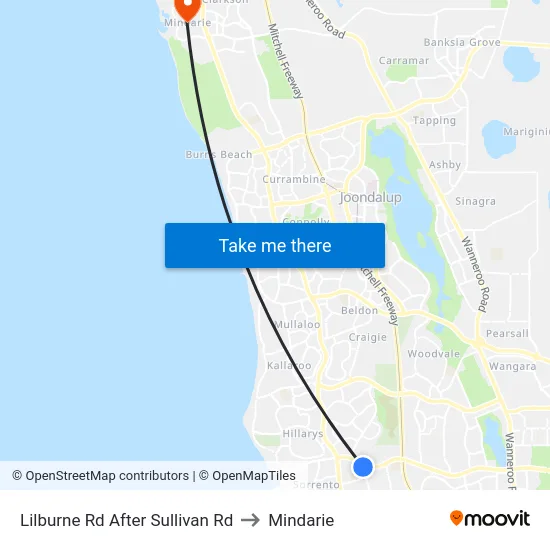 Lilburne Rd After Sullivan Rd to Mindarie map