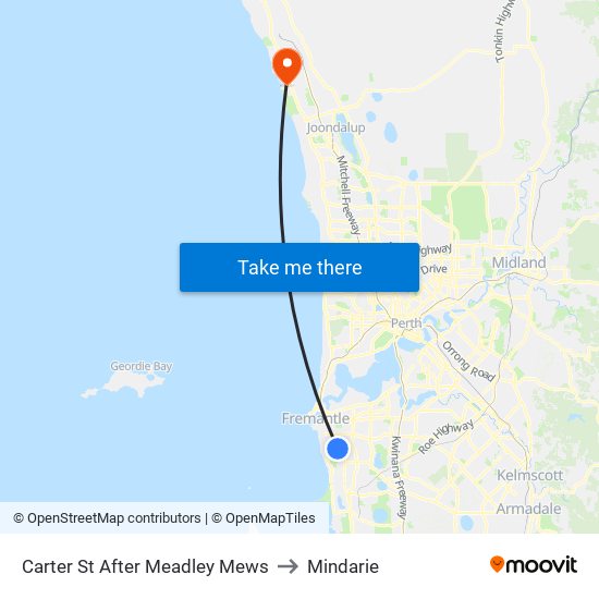 Carter St After Meadley Mews to Mindarie map