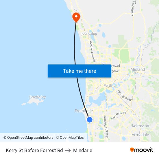 Kerry St Before Forrest Rd to Mindarie map