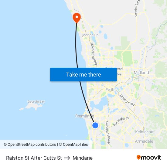 Ralston St After Cutts St to Mindarie map