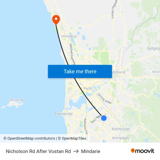 Nicholson Rd After Vostan Rd to Mindarie map