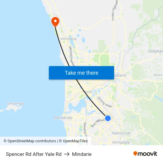 Spencer Rd After Yale Rd to Mindarie map