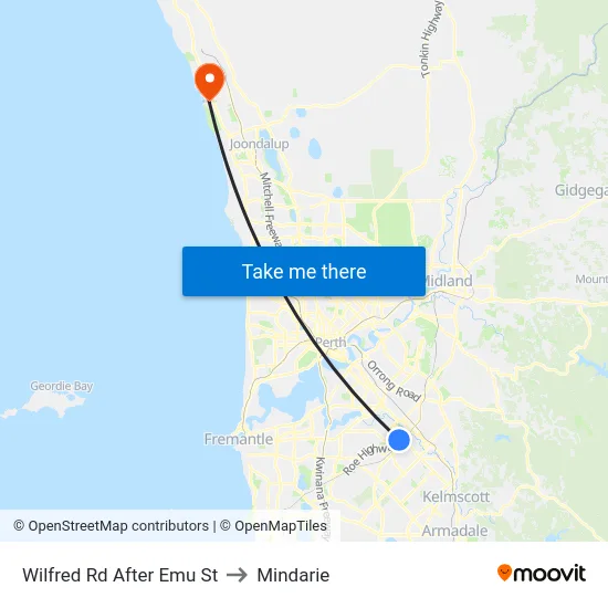 Wilfred Rd After Emu St to Mindarie map