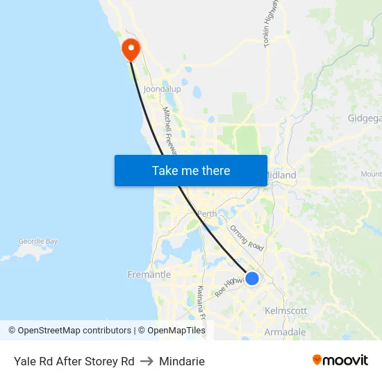 Yale Rd After Storey Rd to Mindarie map