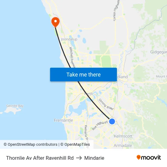 Thornlie Av After Ravenhill Rd to Mindarie map