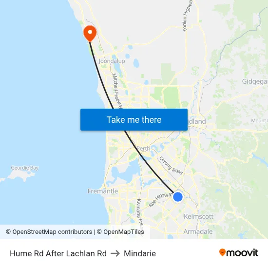 Hume Rd After Lachlan Rd to Mindarie map