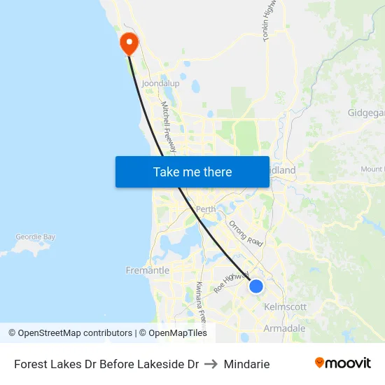 Forest Lakes Dr Before Lakeside Dr to Mindarie map