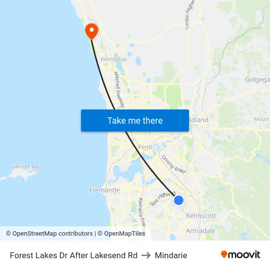 Forest Lakes Dr After Lakesend Rd to Mindarie map
