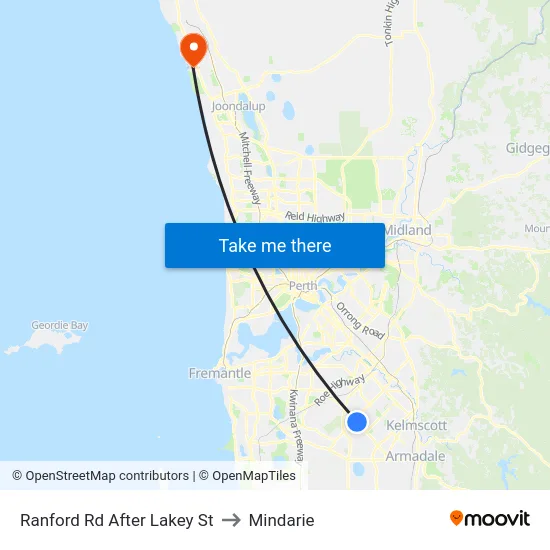 Ranford Rd After Lakey St to Mindarie map