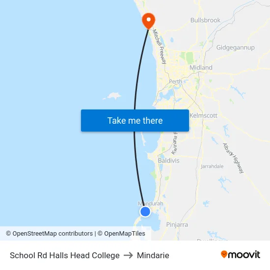 School Rd Halls Head College to Mindarie map