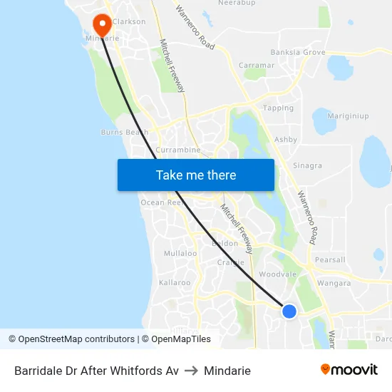 Barridale Dr After Whitfords Av to Mindarie map