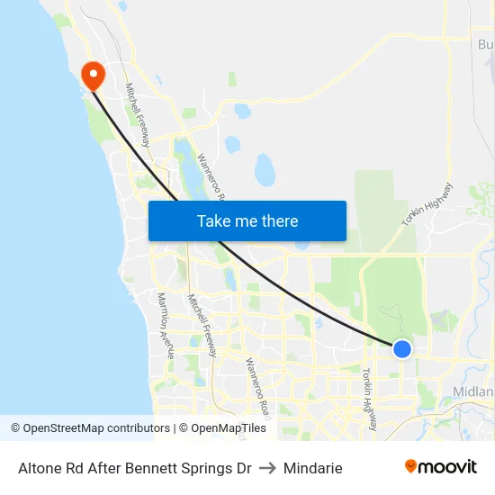 Altone Rd After Bennett Springs Dr to Mindarie map