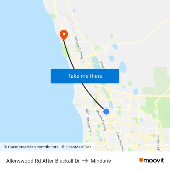 Allenswood Rd After Blackall Dr to Mindarie map