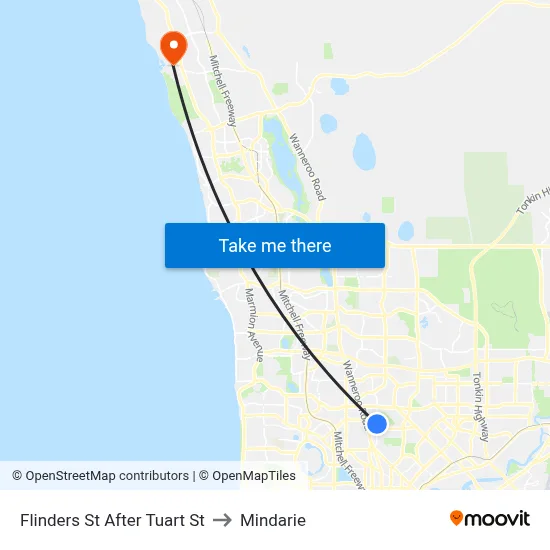 Flinders St After Tuart St to Mindarie map