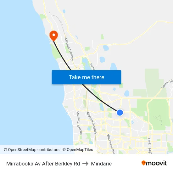 Mirrabooka Av After Berkley Rd to Mindarie map