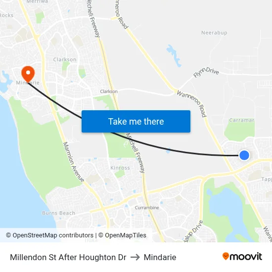 Millendon St After Houghton Dr to Mindarie map