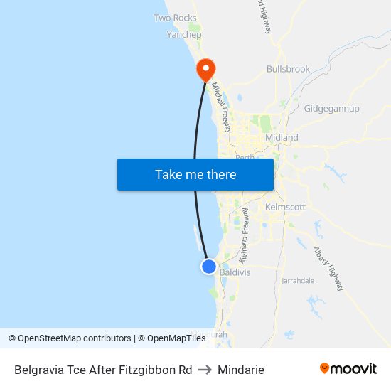 Belgravia Tce After Fitzgibbon Rd to Mindarie map