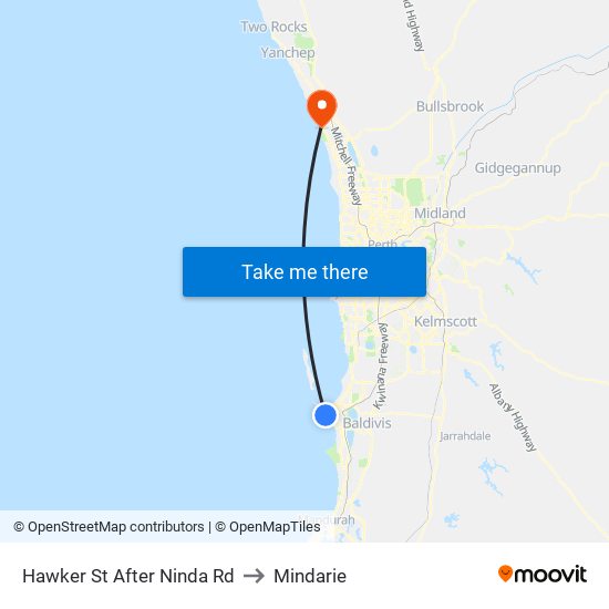 Hawker St After Ninda Rd to Mindarie map